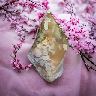 Flower Agate/Cherry Blossom Agate Flame